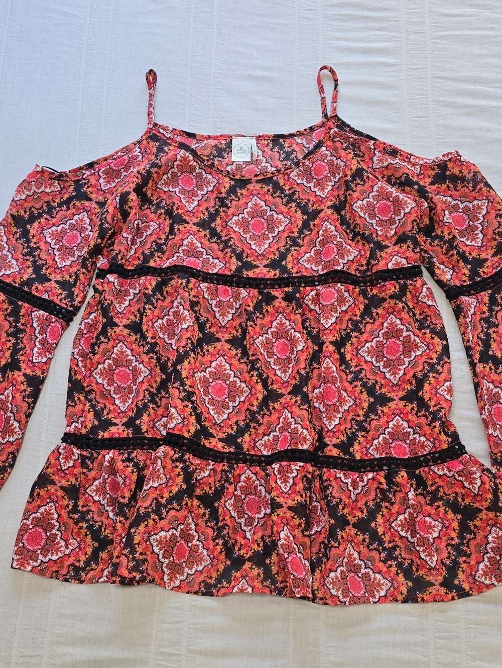 Paper Crane Cold Shoulder Top Women's XS - Picture 2 of 12
